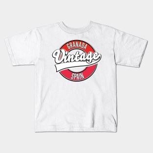 Granada spain retro style logo Kids T-Shirt